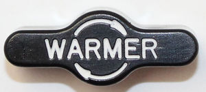 Heater Knob, "Warmer" - Black Photo Main