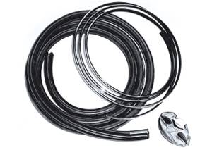 REAR CORNER GLASS RUBBER W/ CHROME LOCK STRIP Photo Main