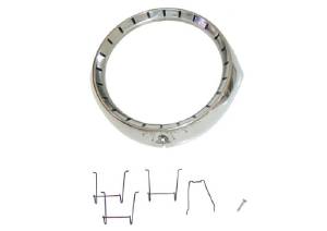 HEADLIGHT RIM -STAINLESS STEEL W/ BLACK PAINTED DETAILS Photo Main