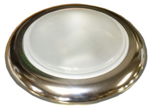Dome Light, Universal With Polished Smooth Bezel. 4-3/4" Dia., White Glass Lens Photo Main