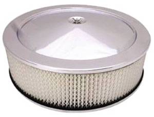 Air Cleaner, Stainless Steel 14" X 4" Muscle Car Style  -Paper Element and Recessed Base Photo Main