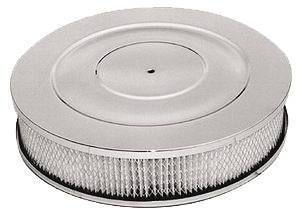Air Cleaner, Chrome 14" X 3" Performance Style  -Paper Element and Recessed Base Photo Main