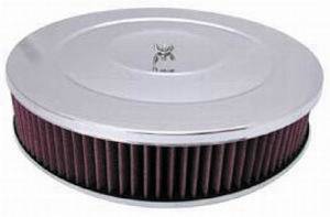 Air Cleaner, Chrome 14" X 3" Performance Style -Washable Element and Recessed Base Photo Main