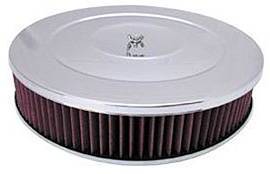 Air Cleaner, Chrome 14" X 3" Performance Style  -Washable Element and Hi-Lip Base Photo Main