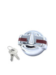Chevrolet Parts -  Gas Cap - Locking Red Painted Stripe (Excpet 53-54 Wagon and Sedan Delivery) Outside Flange