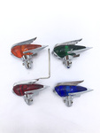  Parts -  Antenna Topper, Chrome With Green, Red, Blue Or Amber Inserts
