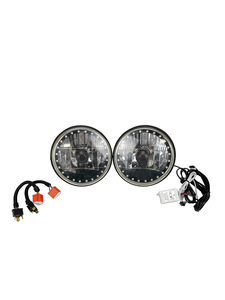 7 Inch, 12 Volt Headlight H-4 Halogens With Multi-Color LED Halo Black Illusion (No Turn Signal) Photo Main