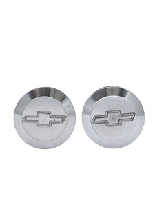 Bed Caps - Aluminum With Bowtie. Plugs Bedside Hole (Polished Aluminum). 1-1/4" I.d. Photo Main