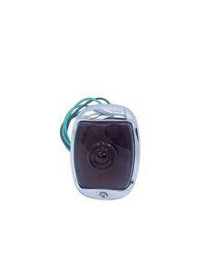 Chevrolet Car Tail Light Assembly With Script Glass Lens, Left Side. Chrome Housing With License Light Photo Main