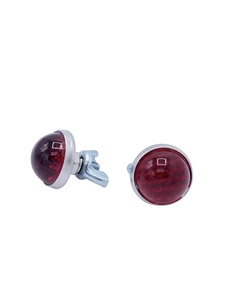 License Plate Fastener - Red Jewel Glass Reflector Photo Main