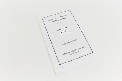 Chevrolet Car Radio Manual - 9 Tube 5 Band With Short Wave Photo Main