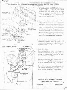 Chevrolet Installation Sheet - Horn (Town and Country) Photo Main