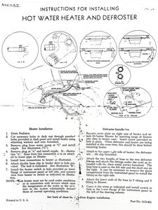 Chevrolet Truck Installation Sheet - Heater and Defroster, Non - Fresh Air (Also Fits COE) Photo Main