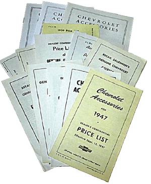 Chevy Parts » Accessory List With Part Numbers and Prices.