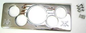 Chevrolet Dash Panel 40 Chevy Car - Billet Aluminum, Polished - 5 Hole Combo 1med-4sml - With Skulls Photo Main