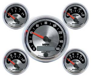 Instrument Gauges - Auto Meter American Muscle Series, 3-3/8, 5 Gauge Set (Electronic Speedo) Photo Main