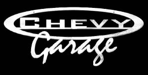 Sign, "Chevy Garage" Wall Sign -Laser Cut Polished Stainless Steel. 32" X 13" Photo Main