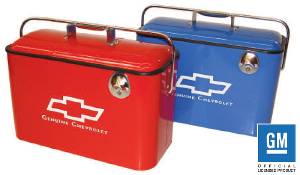 Beverage Cooler, Vintage Style -Red, Blue or Black With White Chevrolet Lettering Photo Main