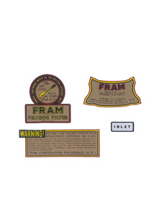 Decal Set - Oil Filter (1950s) Fram Photo Main