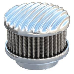 Air Cleaner, Finned Aluminum Short (2" Tall). Choose Carb Neck Size and Finish (Polished Or Unpolished) Photo Main