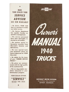 Owners Manual - Chevy Truck, 1940 Photo Main