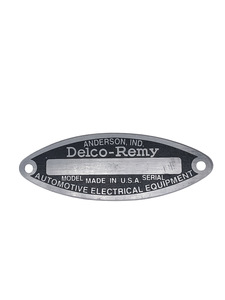 Chevrolet Tag - "Delco Remy" Starter, Generator and Distributor Photo Main