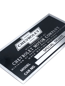 Chevrolet Car Body Number Plate, Special Deluxe All 40-45 (46 Cabriolet Only) Photo Main