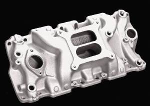 Intake Manifold -Satin Cyclone+Plus, Chevy Small Block (Non Egr) Photo Main