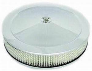 Air Cleaner, Stainless Steel 14" X 3" Muscle Car Style -Paper Element and Off-Set Base Photo Main