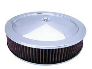Air Cleaner, Stainless Steel 14" X 3" Muscle Car Style -Washable Element and Off-Set Base Photo Main