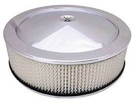 Air Cleaner, Stainless Steel 14" X 4" Muscle Car Style -Paper Element and Flat Base Photo Main
