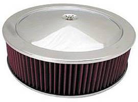 Air Cleaner, Stainless Steel 14" X 4" Muscle Car Style -Washable Element and Hi-Lip Base Photo Main