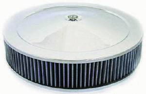 Air Cleaner, Chrome 14" X 3" Muscle Car Style -Washable Element and Hi-Lip Base Photo Main