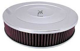 Air Cleaner, Chrome 14" X 3" Performance Style -Washable Element and Hi-Lip Base Photo Main
