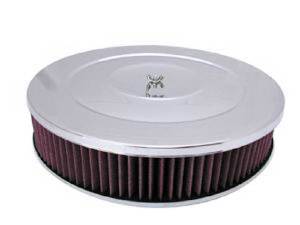 Air Cleaner, Chrome 14" X 3" Performance Style  -Washable Element and Off-Set Base Photo Main
