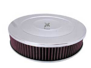 Air Cleaner, Chrome 14" X 3" Performance Style -Washable Element and Off-Set Base Photo Main