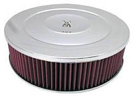 Air Cleaner, Chrome 14" X 4" Performance Style -Washable Element and Recessed Base Photo Main