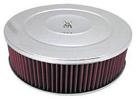 Air Cleaner, Chrome 14" X 4" Performance Style -Washable Element and Off-Set Base Photo Main