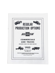 Chevrolet Truck Option Booklet - (RPO) Regular Production Options Photo Main