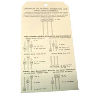 Chevrolet Heater Operation Card Photo Main