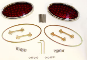 Tail Light, LED. Lokar, Billet Oval-Standard, Low Profile 2-3/4" X 5-1/2" 12 Volt Photo Main
