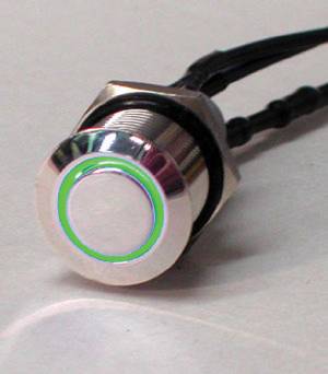 Pushbutton Ignition Start/ Stop Switch. Choose Red, Green Or Blue Led Light. 3/4" Diameter Chrome Photo Main