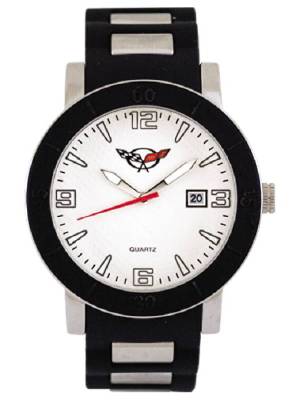 Corvette Calendar Watch With Rubber And Metal Band Photo Main