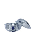  Parts -  Headlight Visor -7" Chrome Plated With Blue Dot Jewel