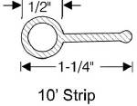 Chevrolet Parts -  Chevrolet Car Running Board To Apron Gasket (Beaded) Anti-Squeak (10 Feet)
