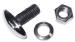 Chevrolet Parts -  Chevrolet Truck Bumper Bolt - Original Oval Head With Standard Nut, Stainless Cap
