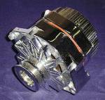 Chevrolet Parts -  Chevrolet Alternator - Show Chrome. 6v, 60 Amp. 7.5 Volt Internally Regulated With 2 Groove Pulley