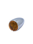 Chevrolet Parts -  Chevrolet Truck Tail Light LED Assembly (3" Round) Chrome Housing, Amber 12 Volt