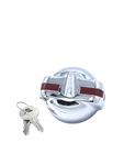 Chevrolet Parts -  Chevrolet Car Gas Cap - Locking Red Painted Stripe (Excpet 53-54 Wagon and Sedan Delivery) Outside Flange