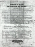 Chevrolet Parts -  Chevrolet Car Radio Antenna Installation Sheet - Includes Template